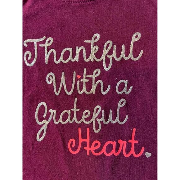 Cat & Jack “Thankful with a Grateful Heart” Girls 3T Long Sleeve - Picture 3 of 5